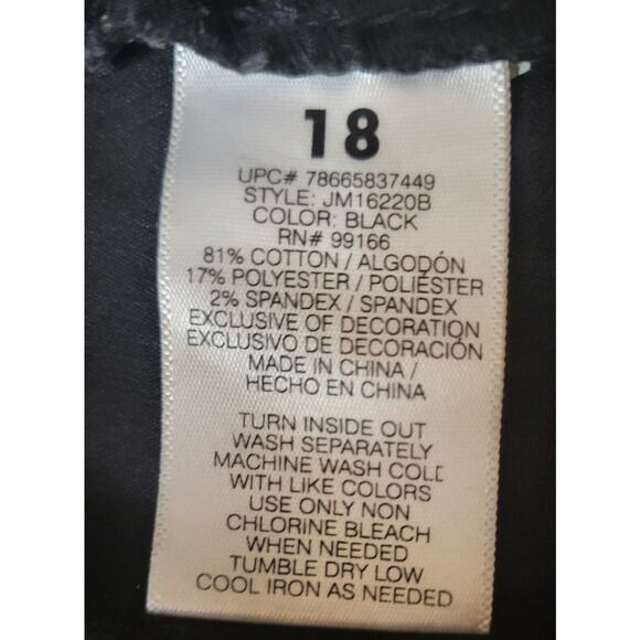 Jordache Jeans Womens 18 Black High Rise Skinny Faded Stretch Denim 38x29 - Picture 10 of 11